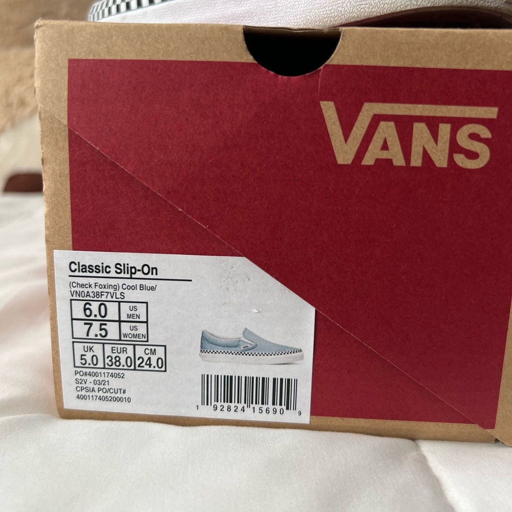 Vans Classic Slip-On in Checkered Blue and White - Picture 5 of 5